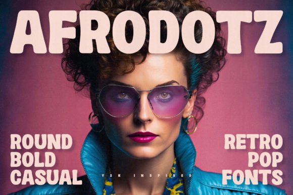 Afrodotz: The Retro Bold Pop Y2K Typeface for Handmade Brands